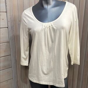 George Cream Ruched Blouse 3/4 Sleeve